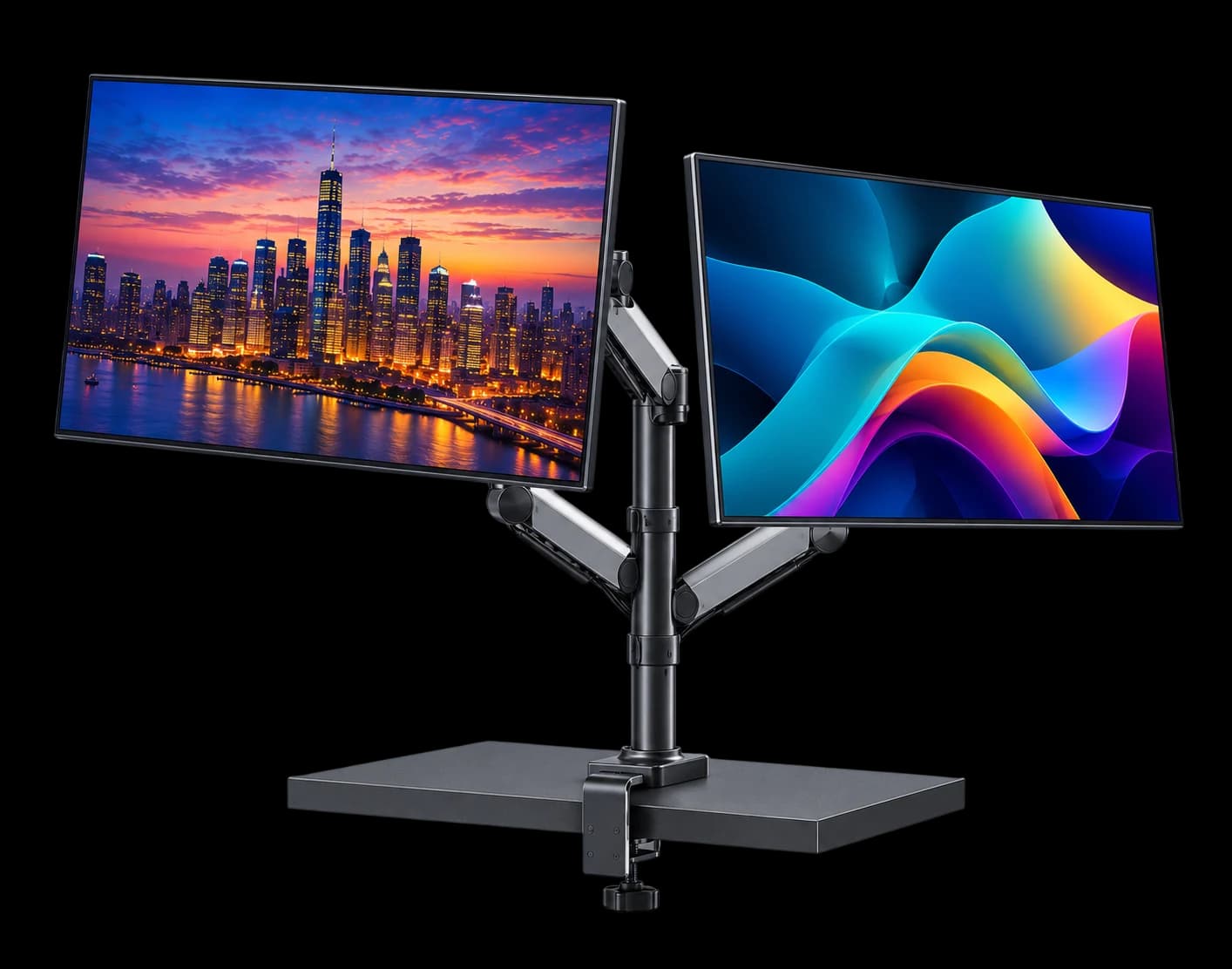Single and dual monitor arms